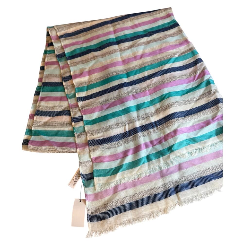 Talbots Large Lightweight Travel Scarf Pastel Stripe